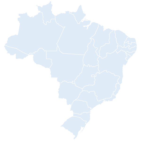Mapa de atuação da JuriSensus no Brasil